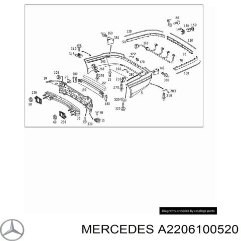 Балка бампера заднього Mercedes S