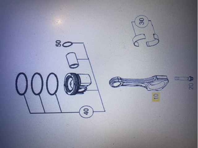 Шатун поршня ДВЗ A6540300420 MERCEDES