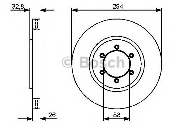 Bosch диск гальмівний передн. ssang yong rexton 02- 0986479416
