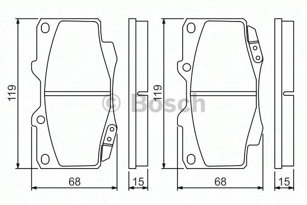 Передні гальмівні колодки 0986494497 BOSCH