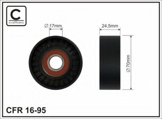70x17x26 (plastic) ролик натяжної планки opel astra 1,0/1,2/1,4 (z 14 xep) 04- 16-95