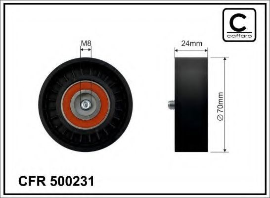 70x8x24 ролик паска приводного mitsubishi lancer/outlander 2.0d-di 07- 500231