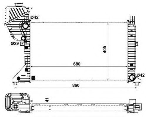 Радиатор охлаждения mb sprinter 2.2-2.7cdi 00-06 (economy class) , 55348A
