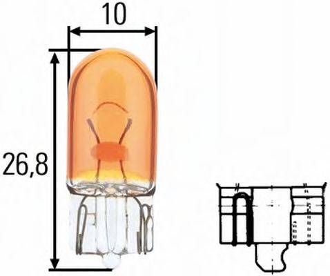 Лампа wy5w 12v 5w w2,1x9,5d orange 8GP 003 594-541