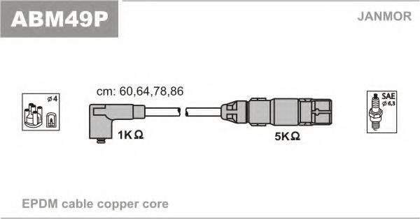 Дроти запалювання ABM49P JANMOR