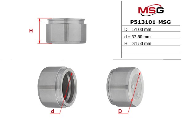 Поршень супорту гальмівного, переднього P513101MSG MS GROUP