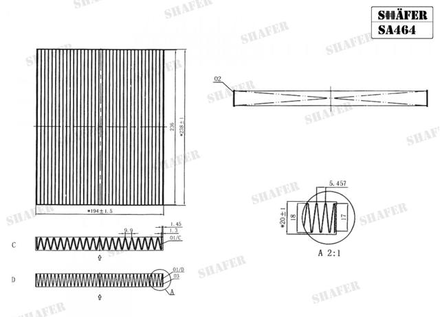Фільтр повітряний обігрівача SA464 SHAFER