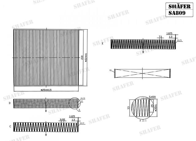 Фільтр салону вугільний SA809 SHAFER