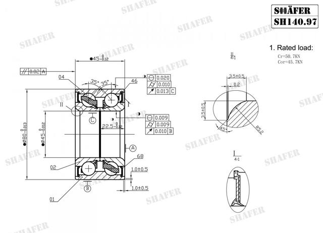 Комплект підшипника маточини колеса SH14097 SHAFER