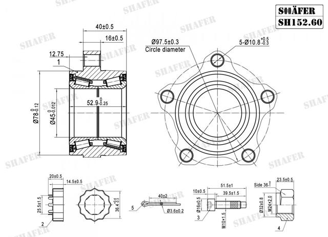Підшипник маточини SH15260K SHAFER