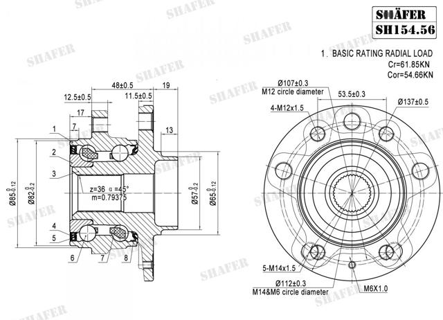 Маточина (передня) SH15456 SHAFER