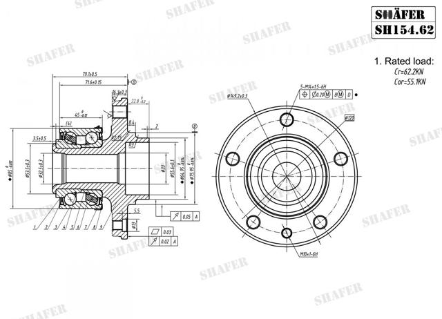 Маточина колеса передня SH15462 SHAFER