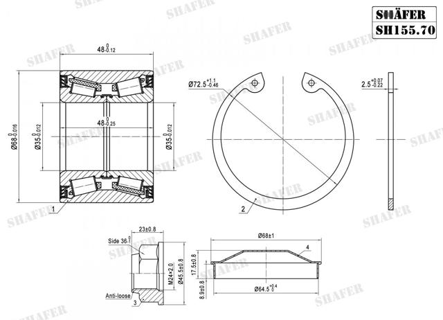 Диск гальмівний задній SH15570K SHAFER