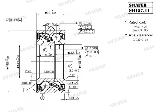 Підшипник маточини передньої/задньої SH15711K SHAFER