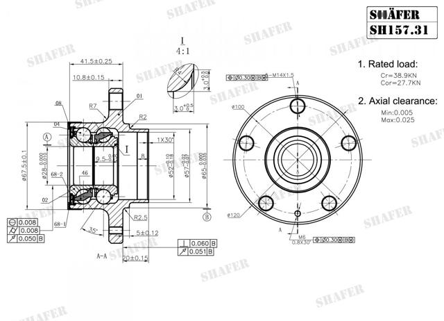 Маточина задня SH15731K SHAFER