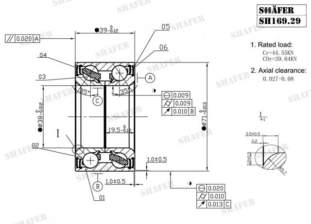 Підшипник ступиці передньої SH16929 SHAFER