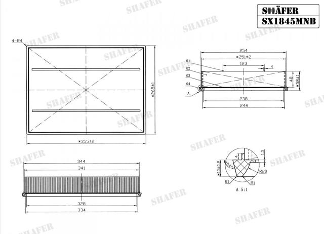 Повітряний фільтр двигуна SX1845MNB SHAFER