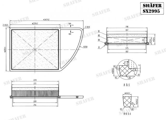 Автомобільний фільтр повітря SX2995 SHAFER