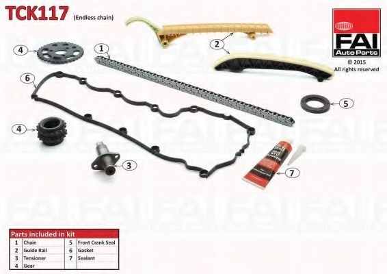 Ланцюг ГРМ, комплект TCK117 FAI