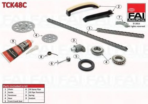 Ланцюг ГРМ, комплект TCK48C FAI