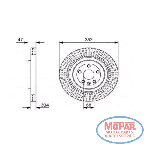 Гальмо дискове переднє 0986479W53 BOSCH