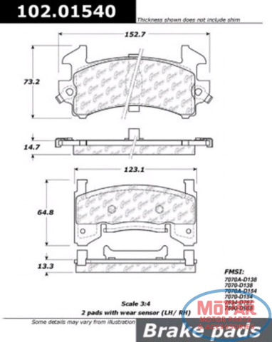 Колодки гальмівні передні, дискові 10201540 CENTRIC PARTS