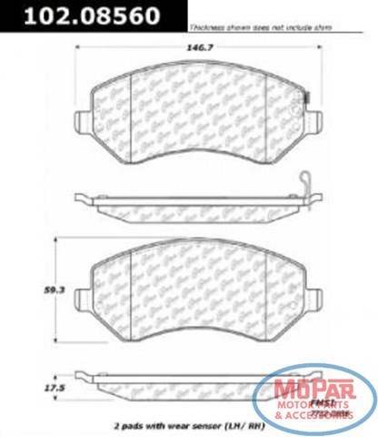 Колодки гальмівні передні, дискові 10208560 CENTRIC PARTS