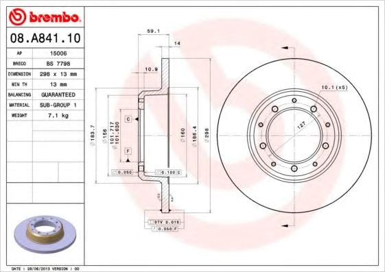 Задні дискові гальма 08A84110 BREMBO