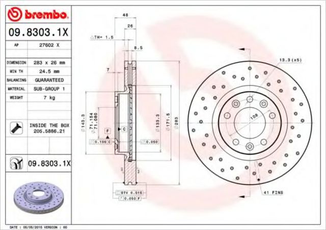 Ротор гальмівний 0983031X BREMBO