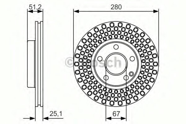 Диск гальмівний передній 0986479A00 BOSCH