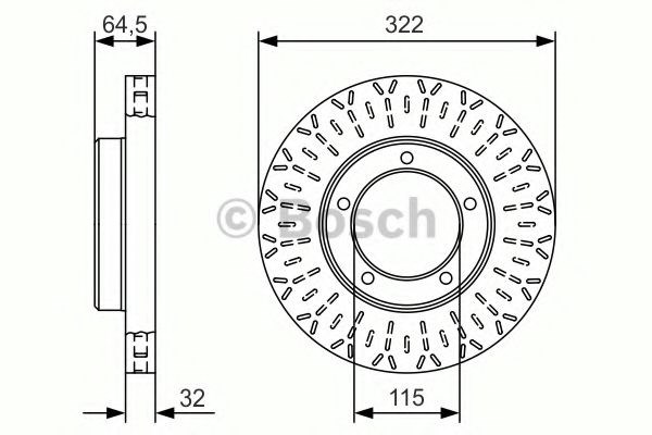 Гальмо дискове переднє 0986479A64 BOSCH