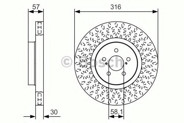 Диск гальмівний передній 0986479A81 BOSCH