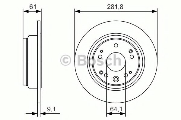 Bosch honda диск гальмівний задн. accord 2,0-2,4 -08 0986479A91