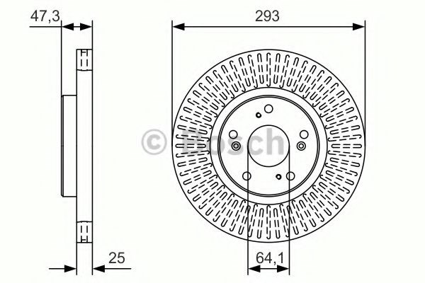 Диск переднього гальма 0986479B02 BOSCH
