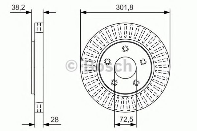 Диск переднього гальма 0986479B17 BOSCH