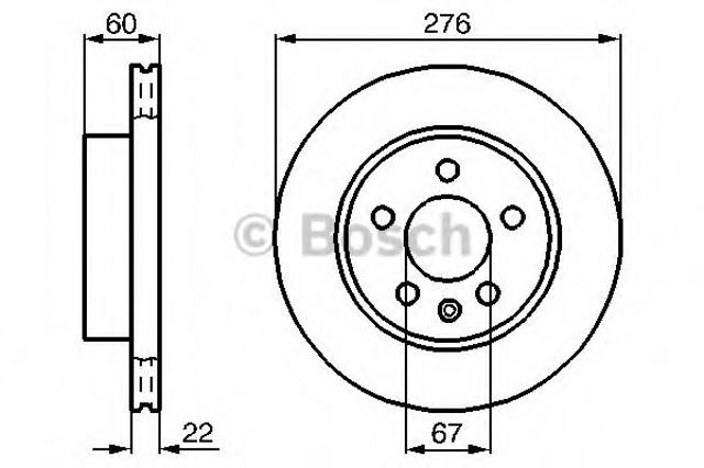 Диск гальмівний передній 0986479B53 BOSCH