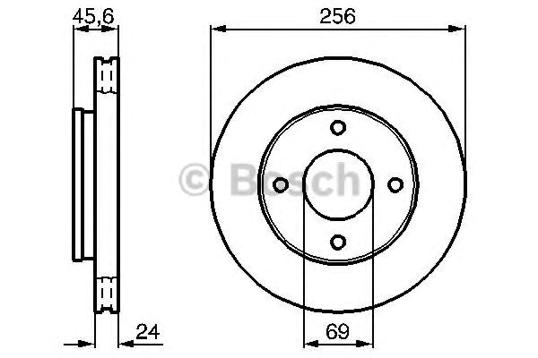Диск гальмівний передній 0986479B83 BOSCH