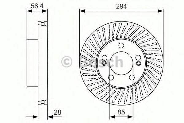 Диск гальмівний передній 0986479C31 BOSCH