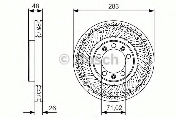 Диск гальмівний передній 0986479C33 BOSCH