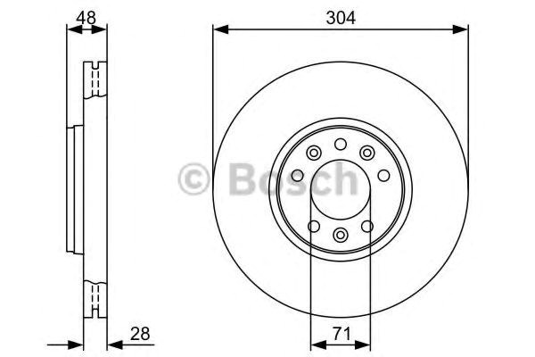 Диск гальмівний передній 0986479C53 BOSCH
