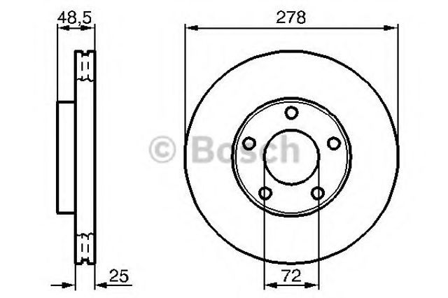 Диск переднього гальма 0986479C68 BOSCH