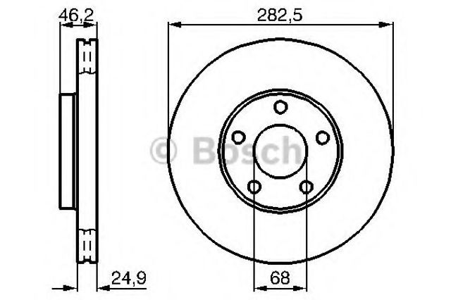 Диск гальмівний передній 0986479C81 BOSCH