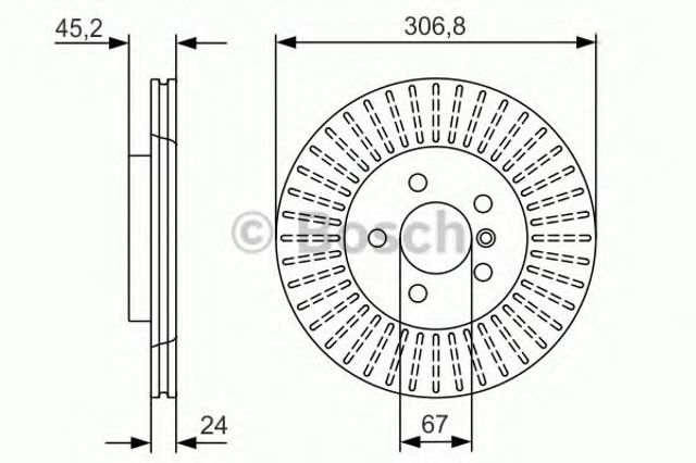 Диск гальмівний передній 0986479C93 BOSCH