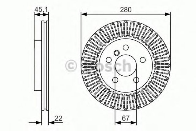 Диск гальмівний передній 0986479C97 BOSCH