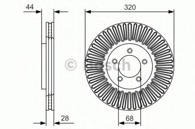 Диск переднього гальма 0986479D19 BOSCH