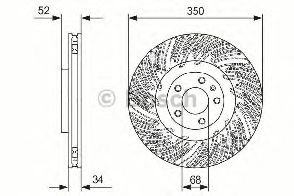 Диск гальмівний передній 0986479D26 BOSCH