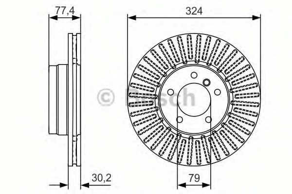 Диск гальмівний передній 0986479D39 BOSCH
