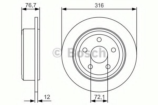 Диск гальмівний задній 0986479R08 BOSCH