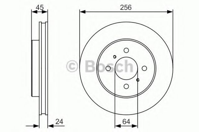 Bosch диск гальм. передн. mitsubishi lanver 1.8 -03 0986479R18