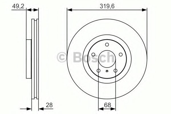 Диск гальмівний передній 0986479R22 BOSCH